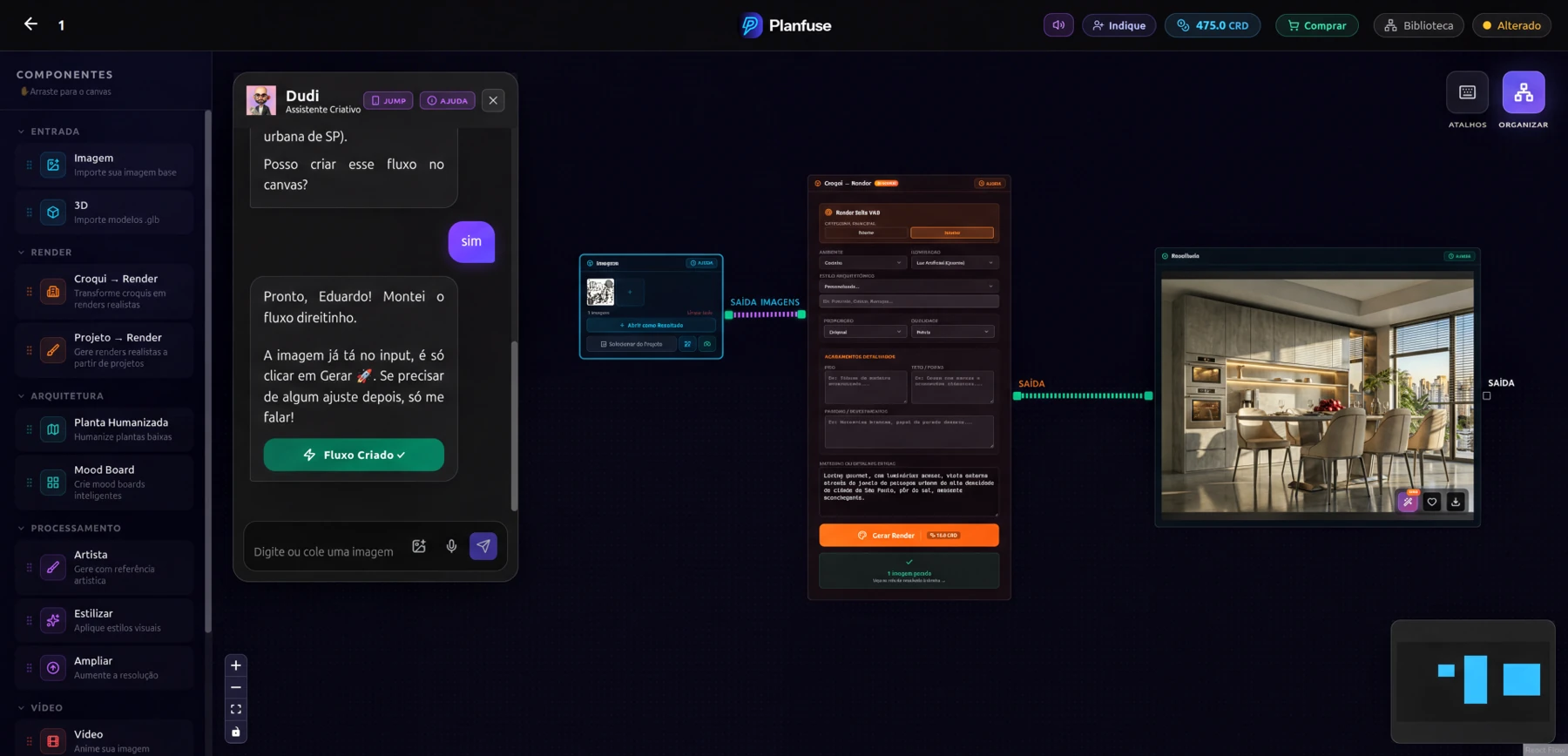 Interface da plataforma Planfuse